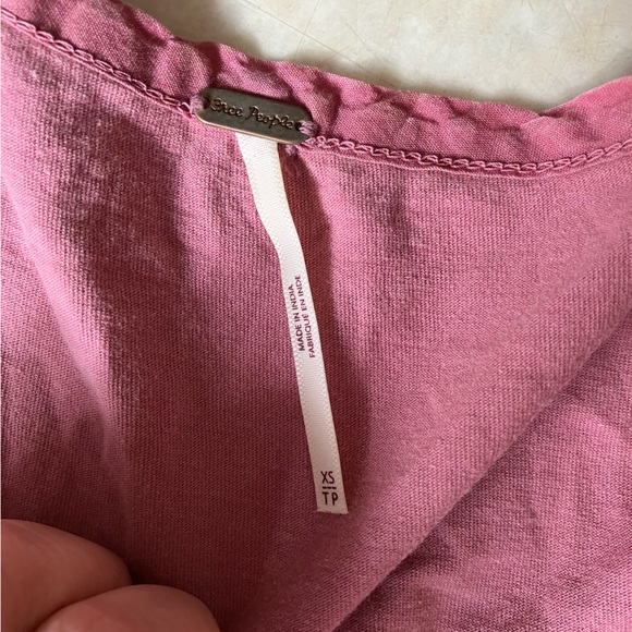 Free People Brooke hi lo tunic Tank Rose Pink - Picture 3 of 7